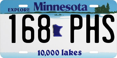 MN license plate 168PHS