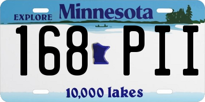 MN license plate 168PII