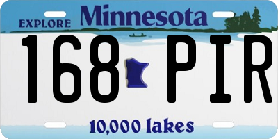 MN license plate 168PIR