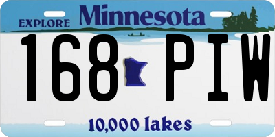 MN license plate 168PIW