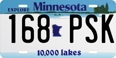 MN license plate 168PSK
