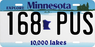 MN license plate 168PUS