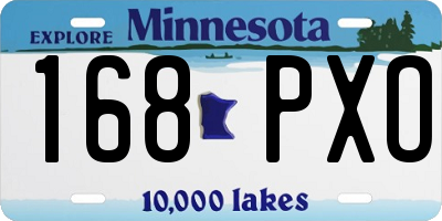 MN license plate 168PXO