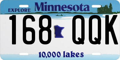 MN license plate 168QQK