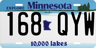 MN license plate 168QYW