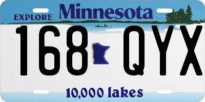 MN license plate 168QYX