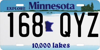 MN license plate 168QYZ