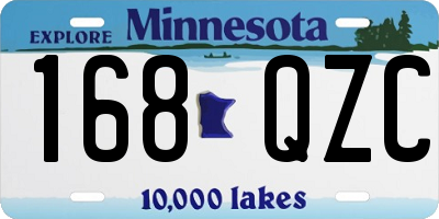 MN license plate 168QZC