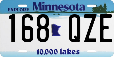 MN license plate 168QZE