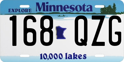 MN license plate 168QZG