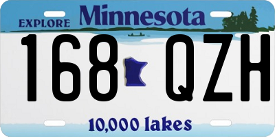 MN license plate 168QZH