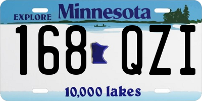 MN license plate 168QZI
