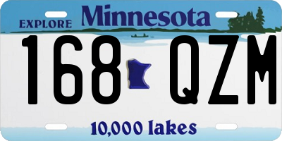 MN license plate 168QZM