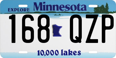 MN license plate 168QZP