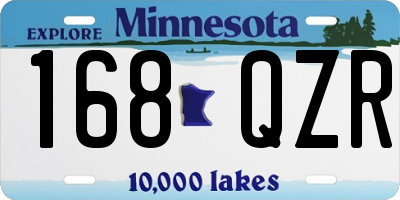 MN license plate 168QZR