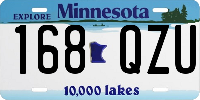 MN license plate 168QZU
