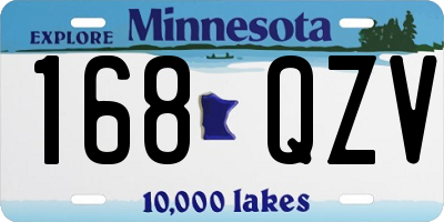 MN license plate 168QZV