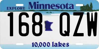 MN license plate 168QZW