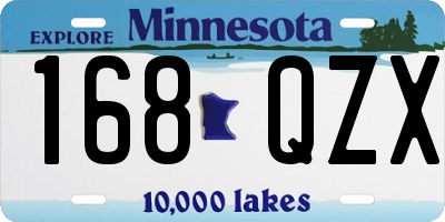 MN license plate 168QZX