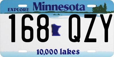 MN license plate 168QZY