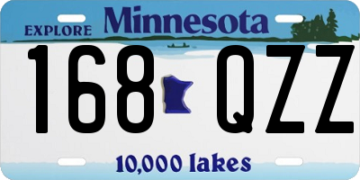 MN license plate 168QZZ