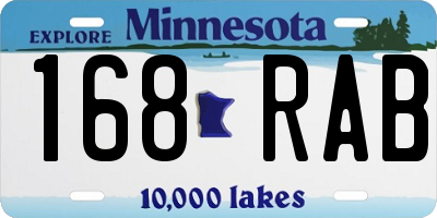 MN license plate 168RAB
