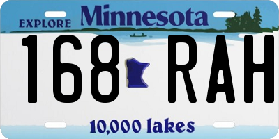MN license plate 168RAH