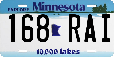 MN license plate 168RAI