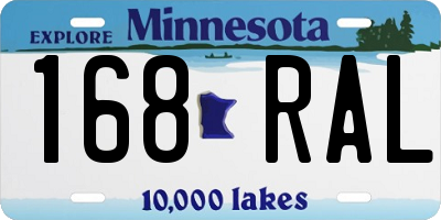 MN license plate 168RAL