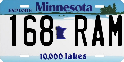 MN license plate 168RAM