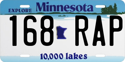 MN license plate 168RAP