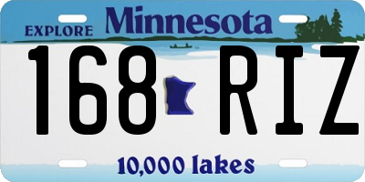 MN license plate 168RIZ