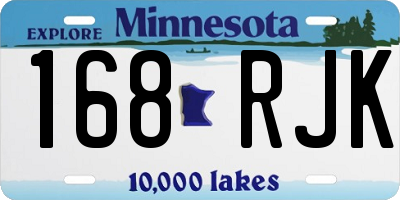 MN license plate 168RJK