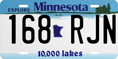 MN license plate 168RJN