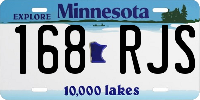 MN license plate 168RJS