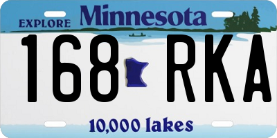 MN license plate 168RKA