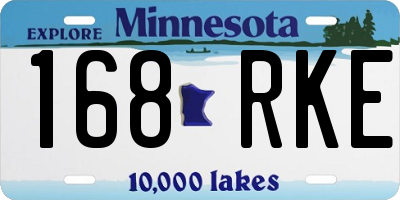 MN license plate 168RKE