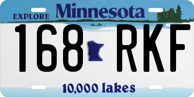 MN license plate 168RKF