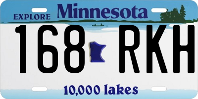 MN license plate 168RKH