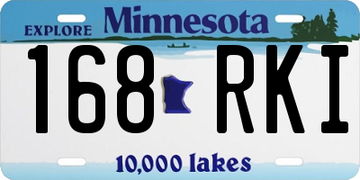 MN license plate 168RKI