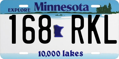MN license plate 168RKL