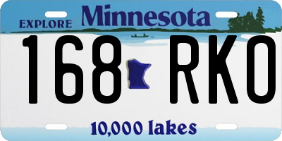 MN license plate 168RKO