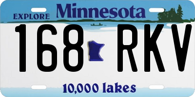 MN license plate 168RKV