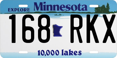 MN license plate 168RKX
