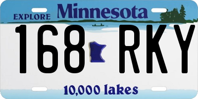 MN license plate 168RKY
