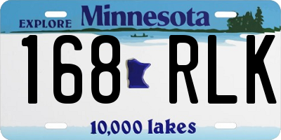MN license plate 168RLK