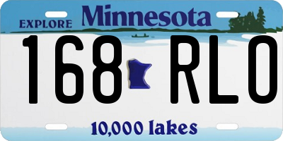 MN license plate 168RLO