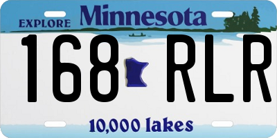 MN license plate 168RLR