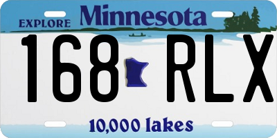 MN license plate 168RLX