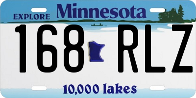 MN license plate 168RLZ